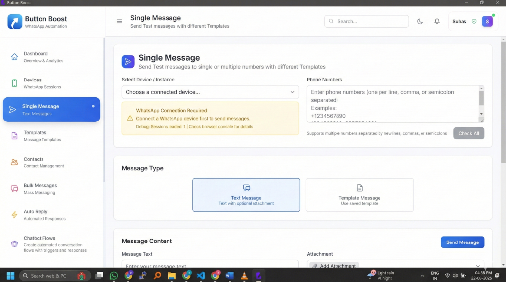 Single Message Sender